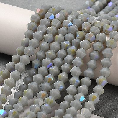 Opaque Solid Color Imitation Jade Glass Beads Strands EGLA-A039-P4mm-L14-1