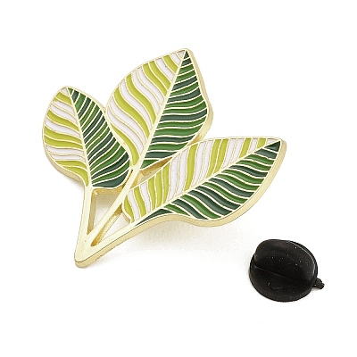 Japanese Banana Leaf Enamel Pins JEWB-I060-01G-04-1