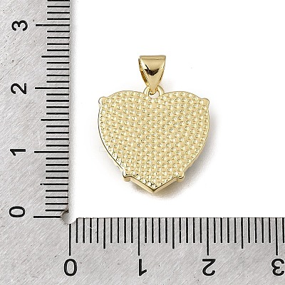 Religion Brass & Clear Cubic Zirconia & Acrylic Pendants KK-G602-05A-04-1