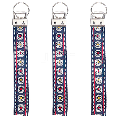 Iron with Polyester Inwrought Keychain KEYC-WH20054-011B-1