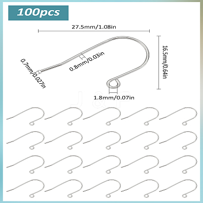 100Pcs 304 Stainless Steel Earring Hooks STAS-LP0001-57-1