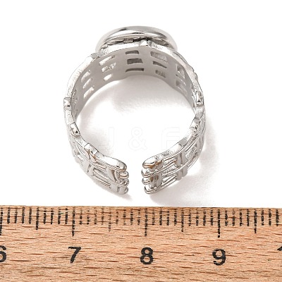 Woven Bezel 304 Stainless Steel Cuff Ring Components SA-CBAD8FA-01P-02-1