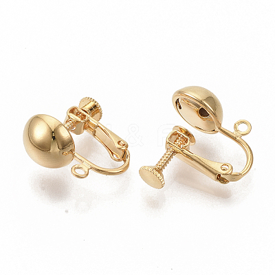 Brass Screw On Clip Earring Converter X-KK-T051-43G-NF-1