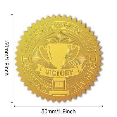 Plastic Self Adhesive Gold Foil Embossed Stickers DIY-WH0211-367-1