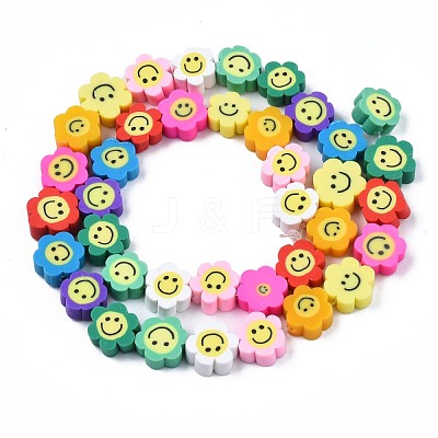 Handmade Polymer Clay Bead Strands CLAY-N006-73K-1