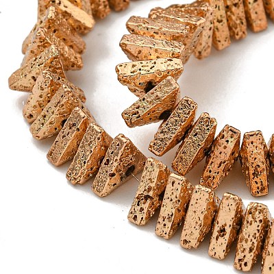 Electroplated Natural Lava Rock Beads Strands G-I360-H01-02-1