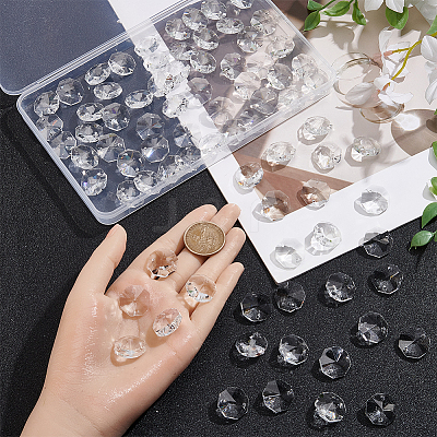 80Pcs Octagon Sew on Glass Rhinestone GLAA-SP0001-82B-02-1