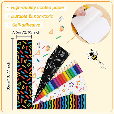 60pcs Coated Paper Border Decorative Stickers STIC-WH0020-004-1