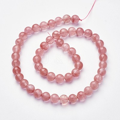 Cherry Quartz Glass Beads Strands X-Z0ND1013-1