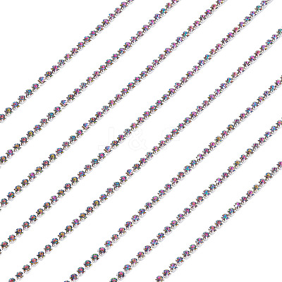 5Yards Alloy Glass Rhinestone Cup Chains AJEW-TA0002-63-1