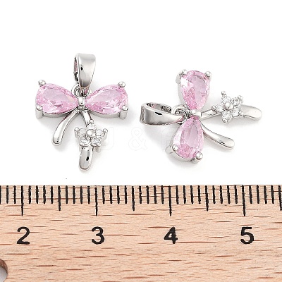 Brass Micro Pave Cubic Zirconia Pendants KK-P271-06P-B-1