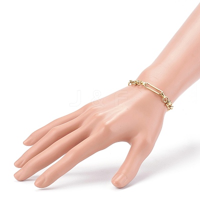 Brass Link Chain Bracelets BJEW-JB06016-1