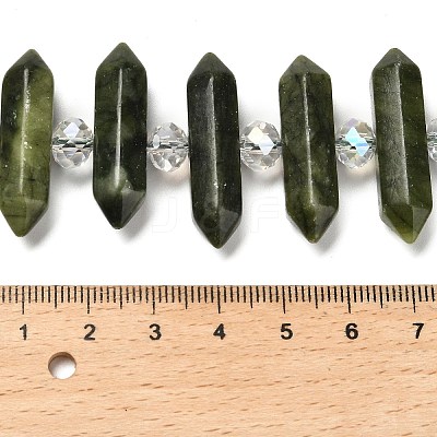 Natural Chinese Jade Double Terminated Point Beads Strands G-H069-B15-01-1