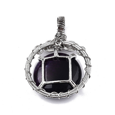 Natural Agate Pendants G-N326-146-1