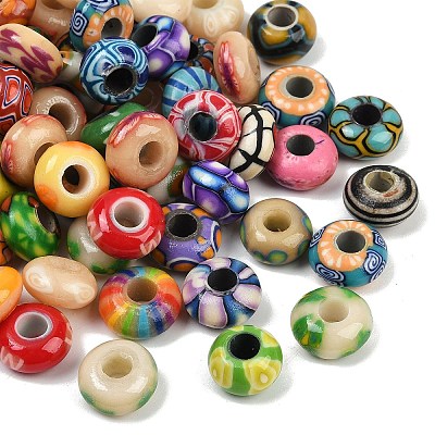 Handmade Polymer Clay European Beads CLAY-A005-01-1