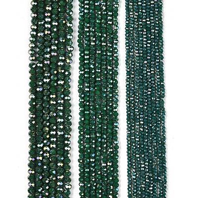 Electroplate Glass Beads Strands EGLA-A044-P4mm-B09-1