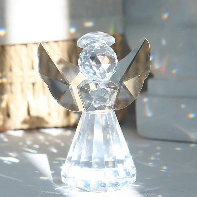 1Pc Glass Angel Display Decorations AJEW-DJ0002-49A-1