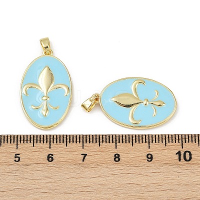 Brass Enamel Pendants KK-R226-09G-1