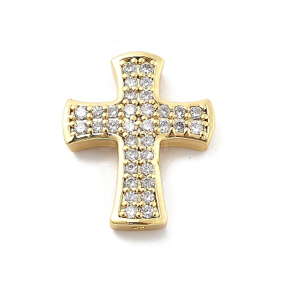 Brass Micro Pave Clear Cubic Zirconia Pendants KK-L228-44C-G-1