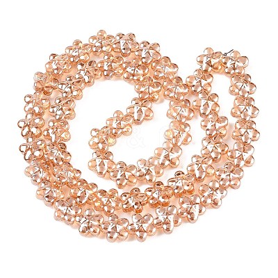 Electroplate Glass Beads Strands EGLA-T028-02F-1