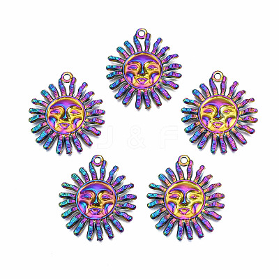 Rainbow Color Alloy Pendants PALLOY-N163-122-NR-1