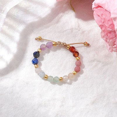 Adjustable Gemstone Finger Rings for Women RJEW-JR00874-03-1