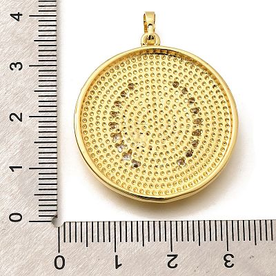 Religion Themed Rack Plating Brass Micro Pave Cubic Zirconia Pendants KK-L226-007G-11-1