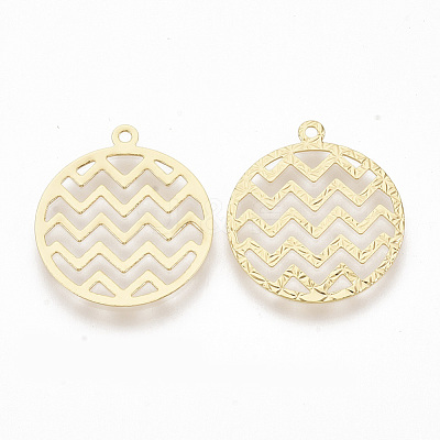 Brass Filigree Pendants X-KK-G378-10G-1