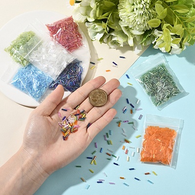 12 Styles Mixed Style Glass Round Bugle Beads GLAA-YW0004-94-1