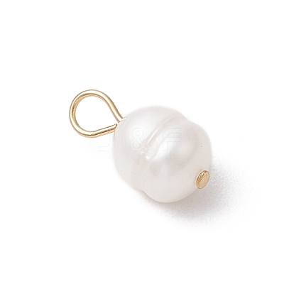 Natural Cultured Freshwater Pearl Rice Charms PALLOY-JF03921-02-1