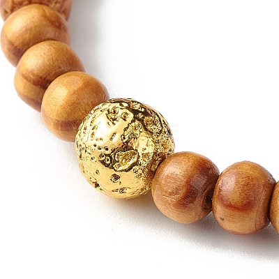Oil Diffuser Yoga Beads Stretch Bracelet for Girl Women BJEW-JB06897-1