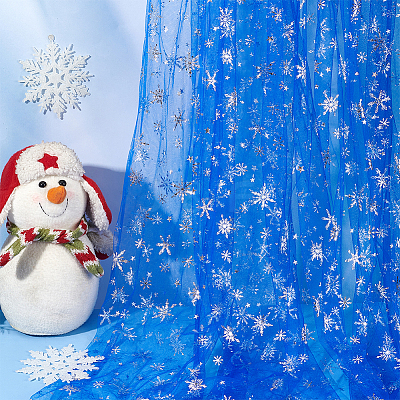 Snowflake Pattern Nylon Fabric DIY-WH0084-85B-1
