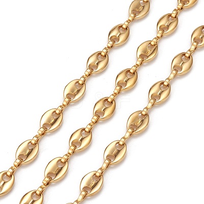 3.28 Feet Ion Plating(IP) 304 Stainless Steel Coffee Bean Chains X-CHS-N002-01G-1