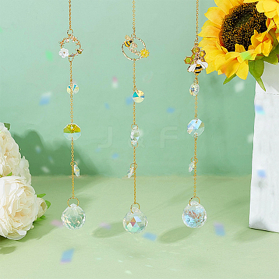3Pcs Glass Suncatchers HJEW-OC00285-1