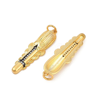Brass Micro Pave Cubic Zirconia Pendants KK-U058-12G-1