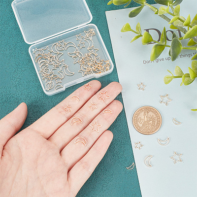 80Pcs 4 Style Brass Linking Rings KK-PH0010-30-1