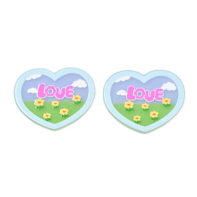 Transparent Printed Acrylic Cabochons TACR-N016-04-1