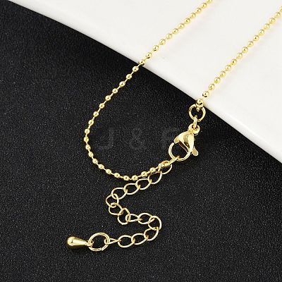 Brass Ball Chains Necklace for Women NJEW-P265-13G-1