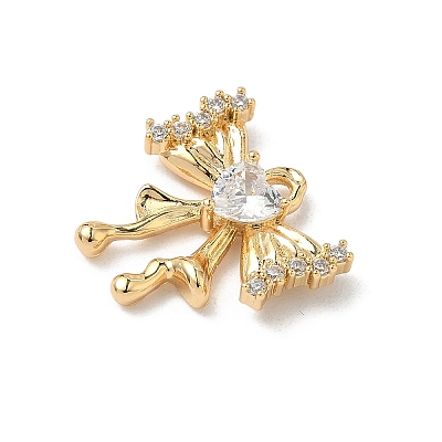 Brass Micro Pave Cubic Zirconia Pendants KK-S531-08G-A-1