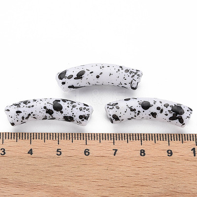 Opaque Spray Painted Acrylic Beads MACR-S372-002F-B04-1