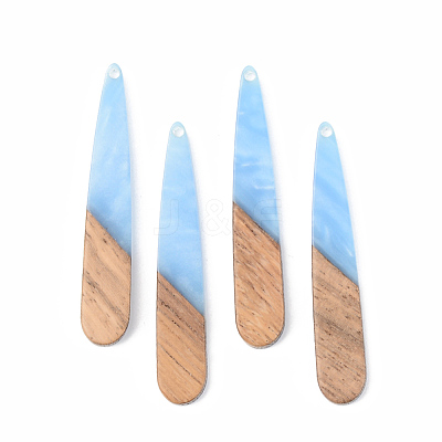 Opaque Resin & Walnut Wood Pendants RESI-S389-039A-C-1