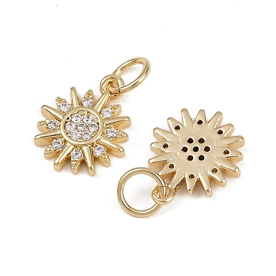 Brass Micro Pave Cubic Zirconia Pendants KK-B150-02G-02-1