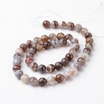 Natural Botswana Agate Bead Strands G-J376-08-8mm-1