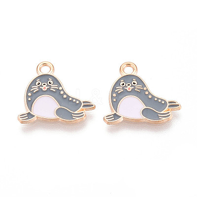 Marine Animals Alloy Enamel Pendants ENAM-T022-34J-1