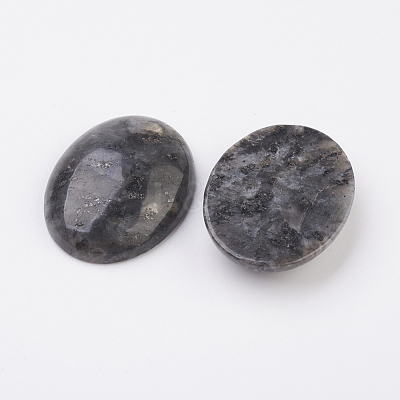 Natural Larvikite Flat Back Cabochons G-G741-30x40mm-04-1