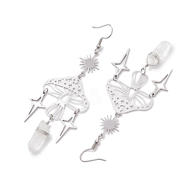 201 Stainless Steel Mushroom Dangle Earring EJEW-JE05759-1