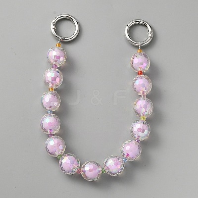 Beads in Beads Style Faceted Acrylic Chain Bag Straps PURS-WH0001-52G-1
