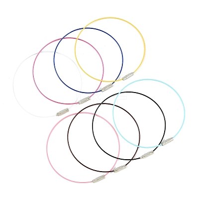 32Pcs 8 Colors Steel Wire Bracelet Cord DIY Jewelry Making TWIR-FS0001-02-1