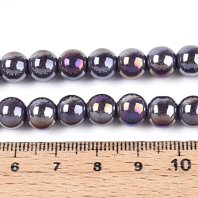 Electroplate Opaque Glass Beads Strands LS-GLAA-T032-P8mm-AB15-1