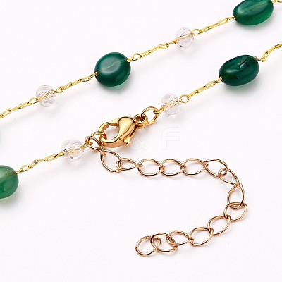 Nuggets Natural Gemstone Beaded Necklaces NJEW-JN03188-1